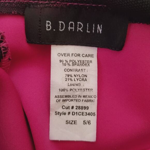 B. Darlin | Beaded Neckline Bright Fuschia Dress - Picture 5 of 5